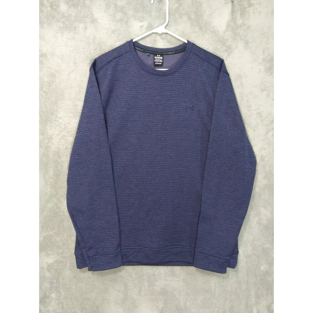 Under Armour Sweater Men XL Blue Storm Sweaterfleece Crew Neck Pullover